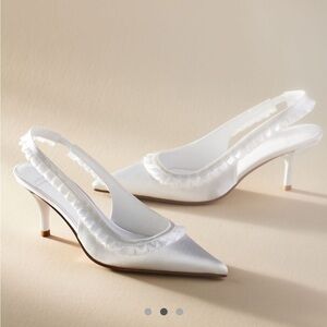 jeffrey campbell coquine slingback heels white sz 8